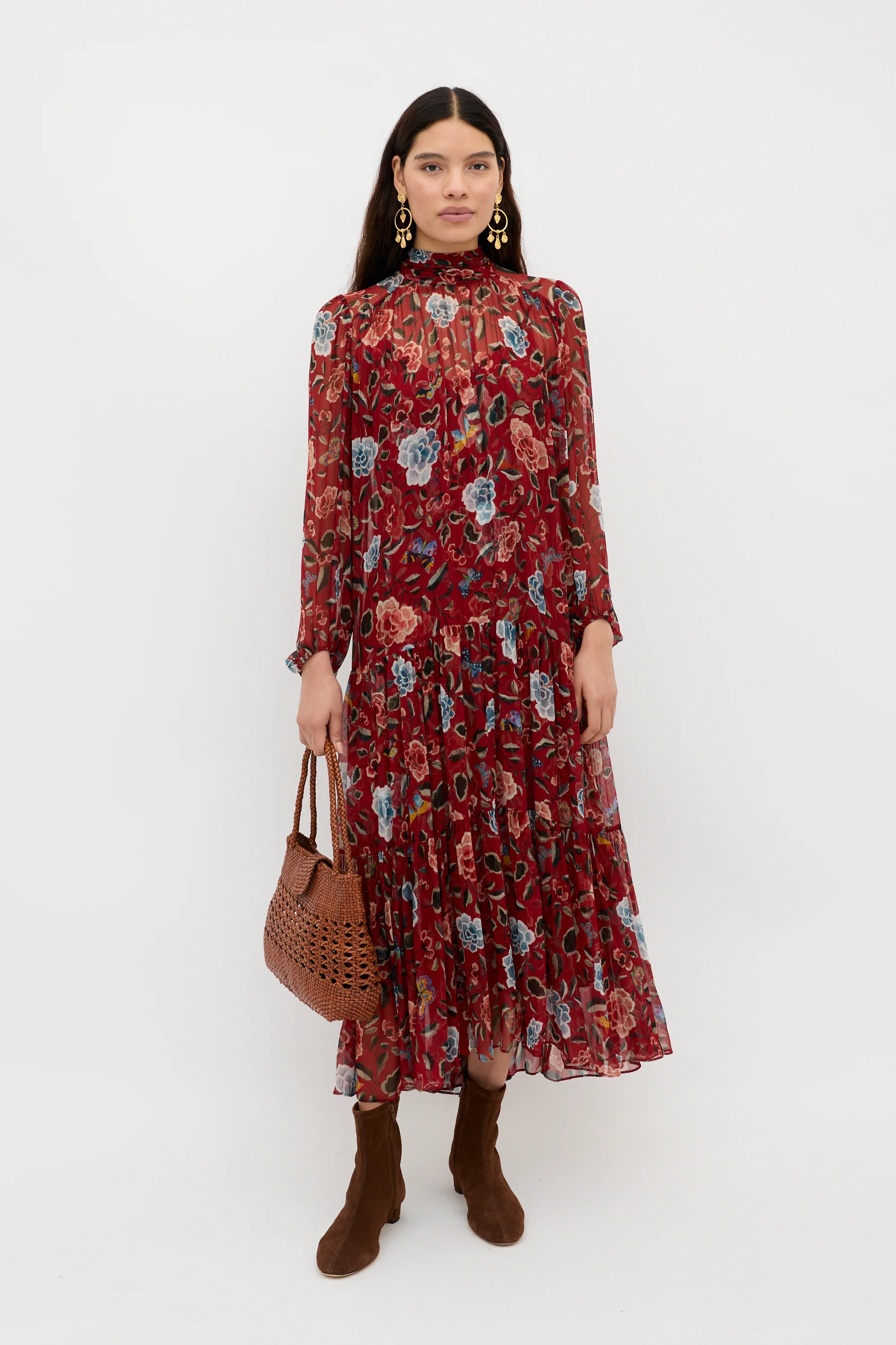 Adalind - Butterfly Floral Burgundy