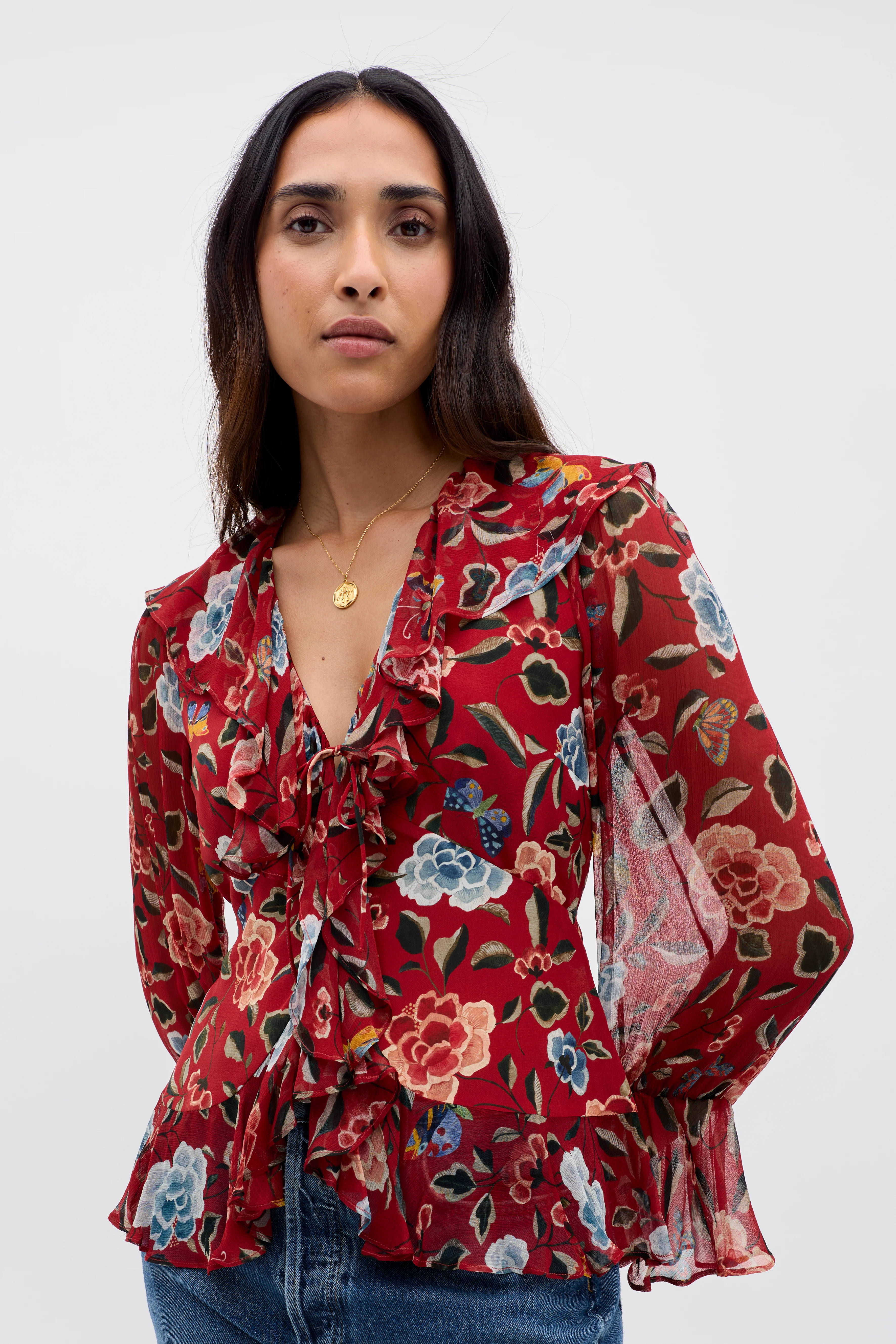 Ami - Butterfly Floral Burgundy
