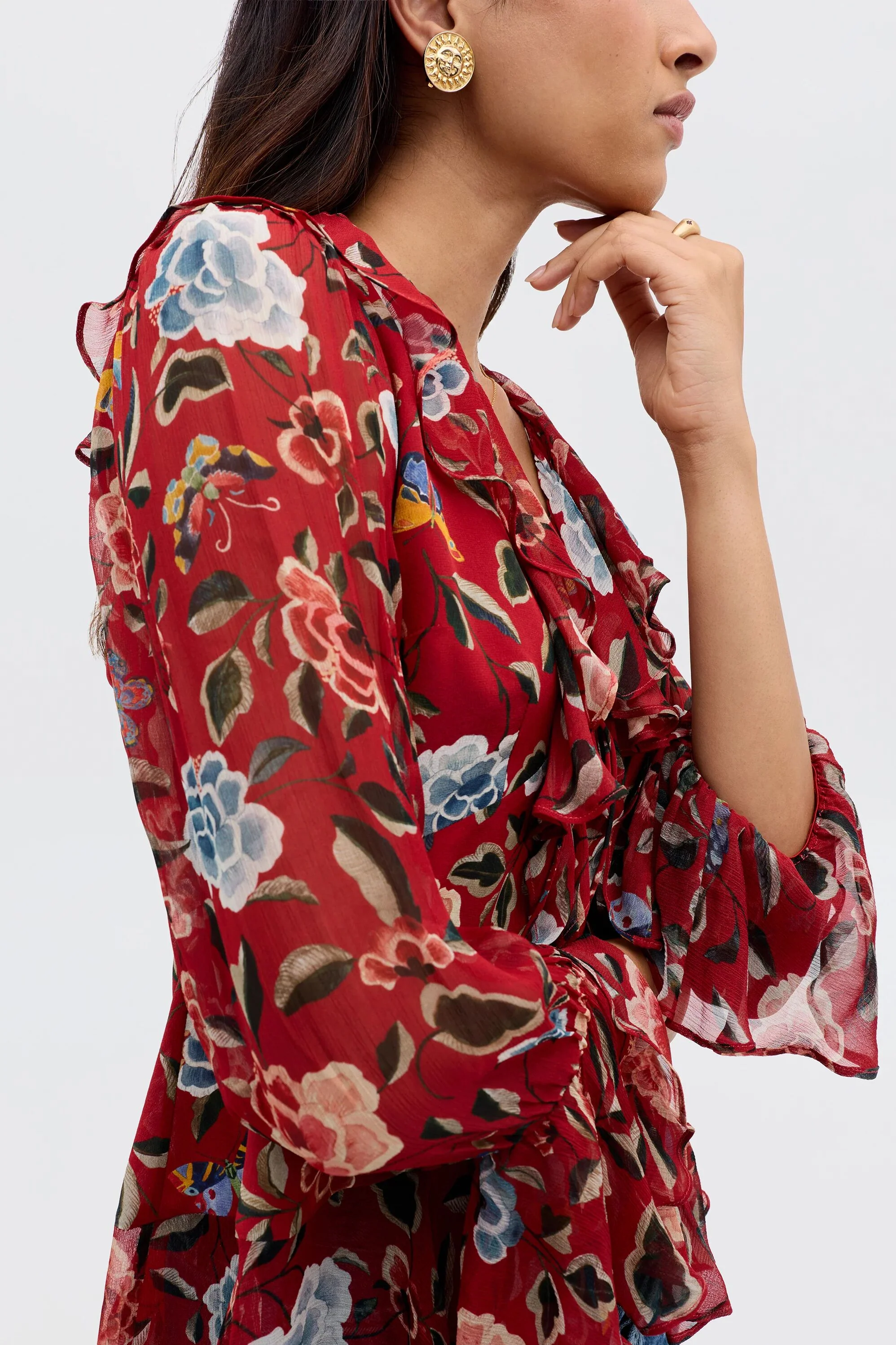 Ami - Butterfly Floral Burgundy - Image 3