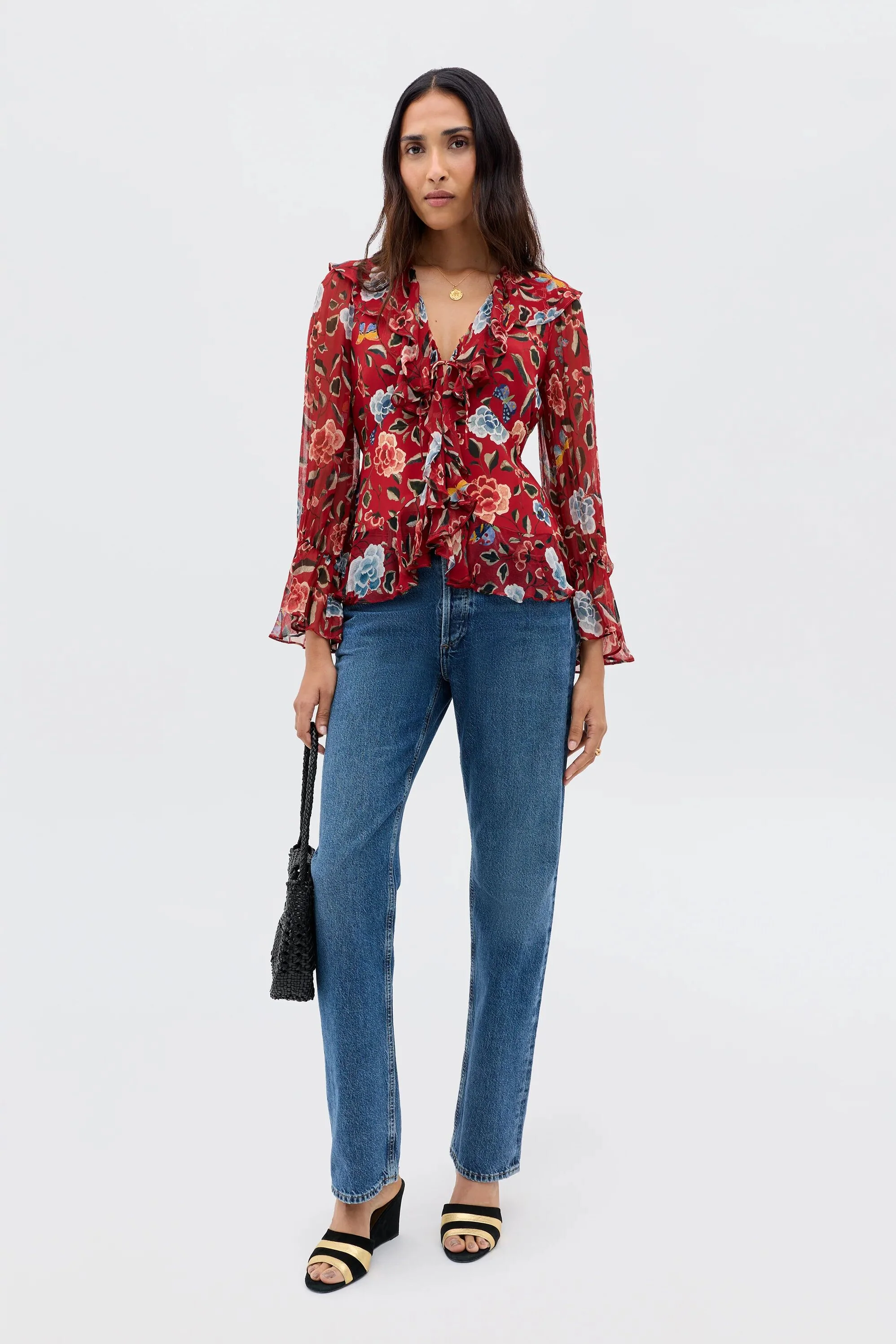 Ami - Butterfly Floral Burgundy - Image 4