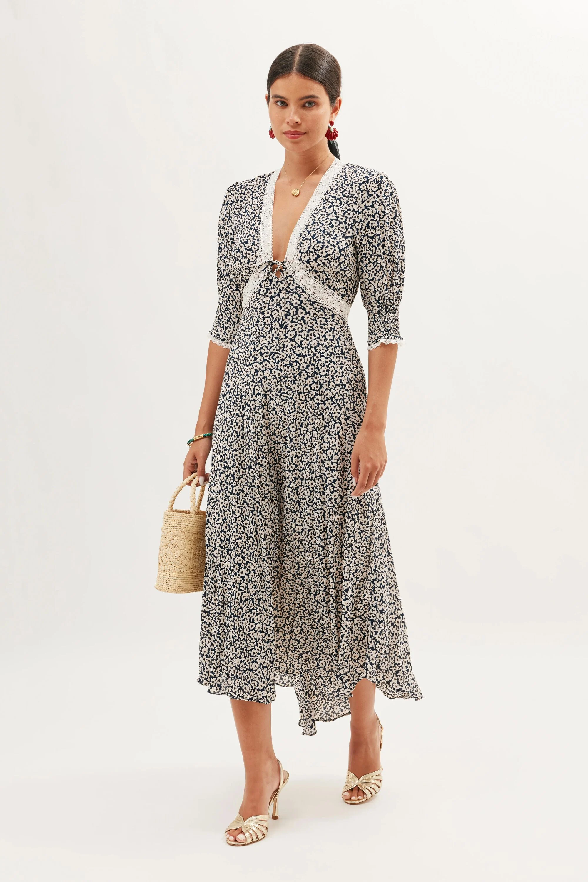 Amina - English Daisy Deep Navy