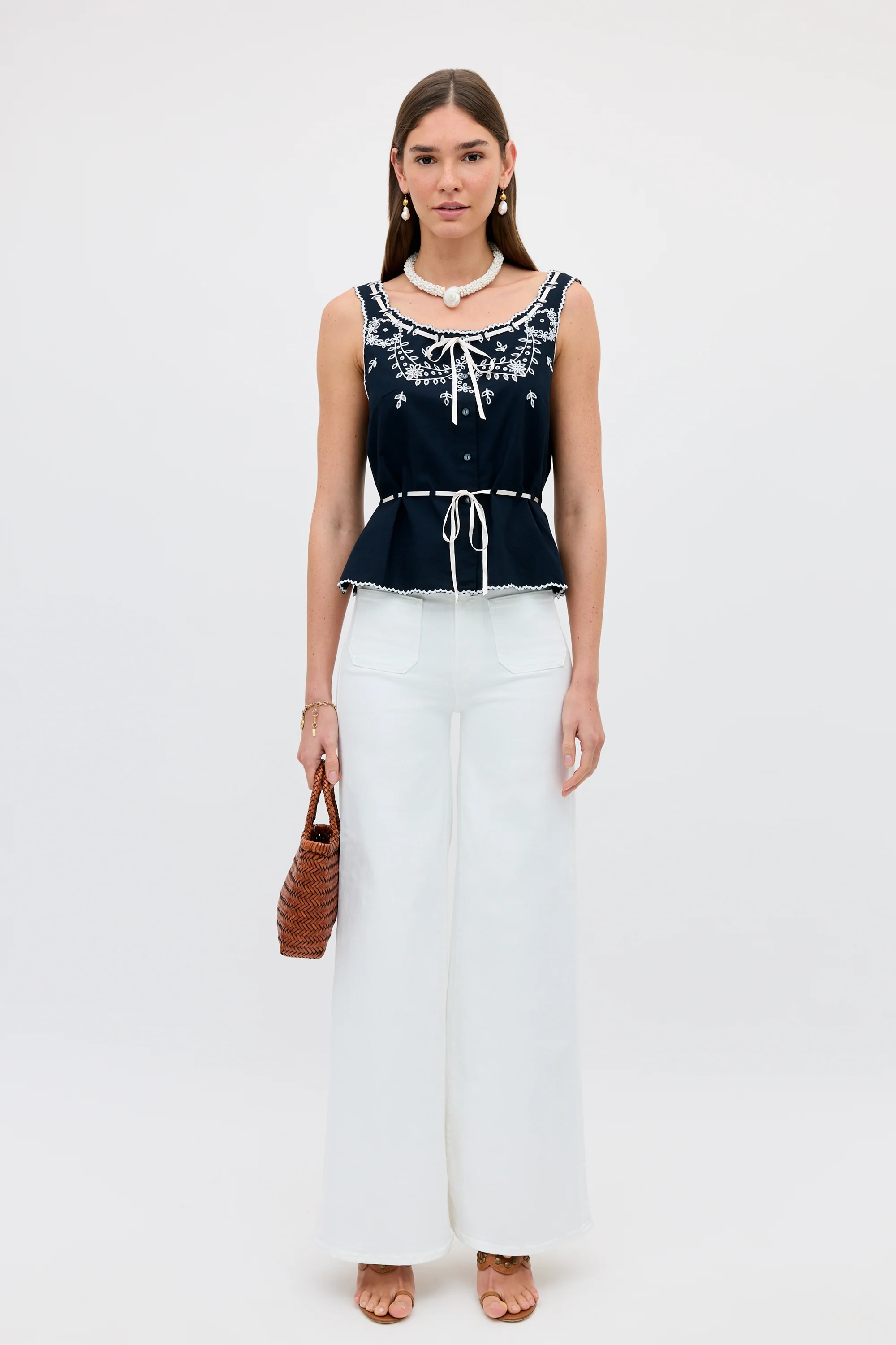 Cassara - Aster Cutwork Embroidery Deep Navy - Image 5