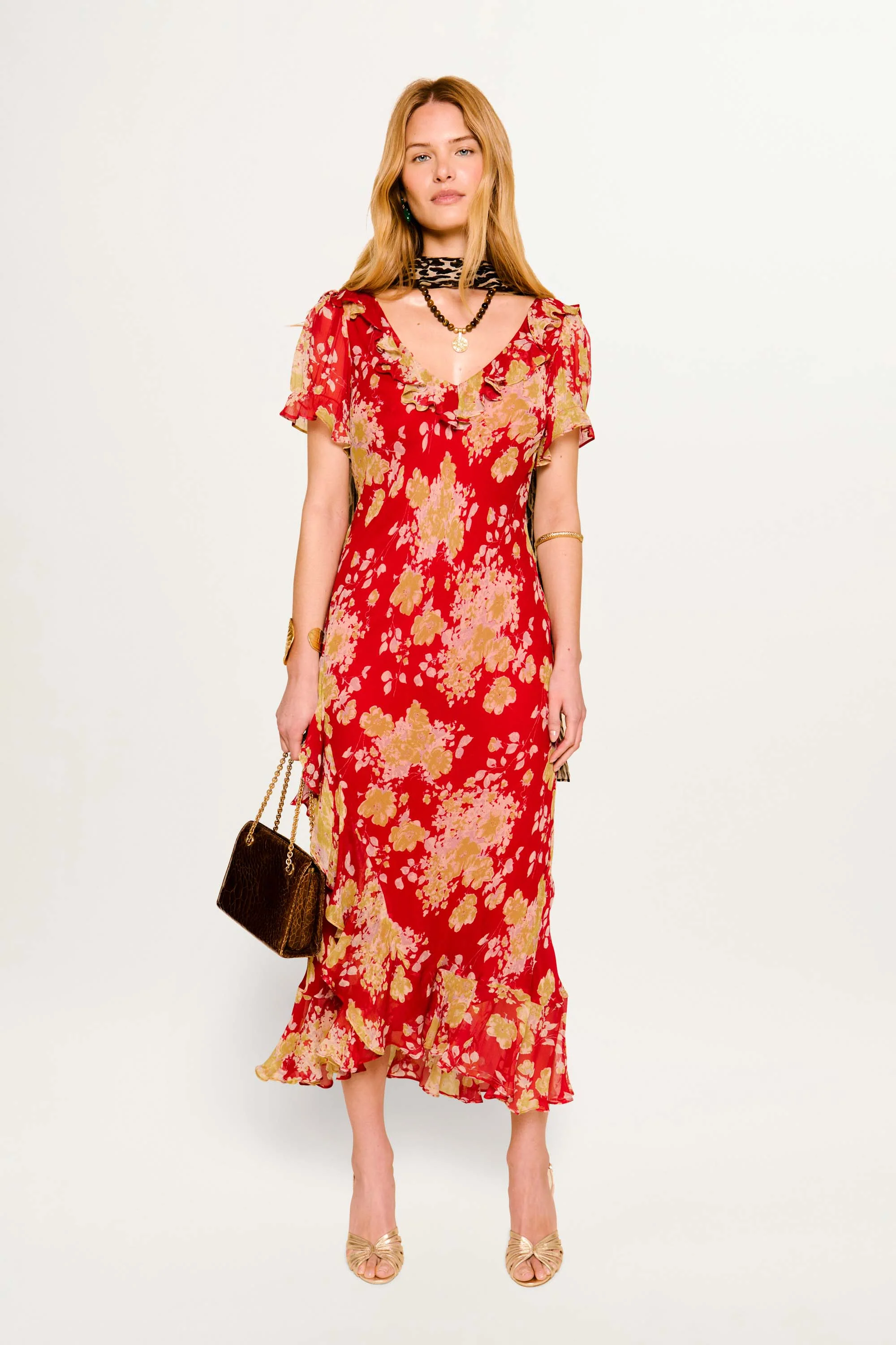 Clementina - Watercolour Blossom Red