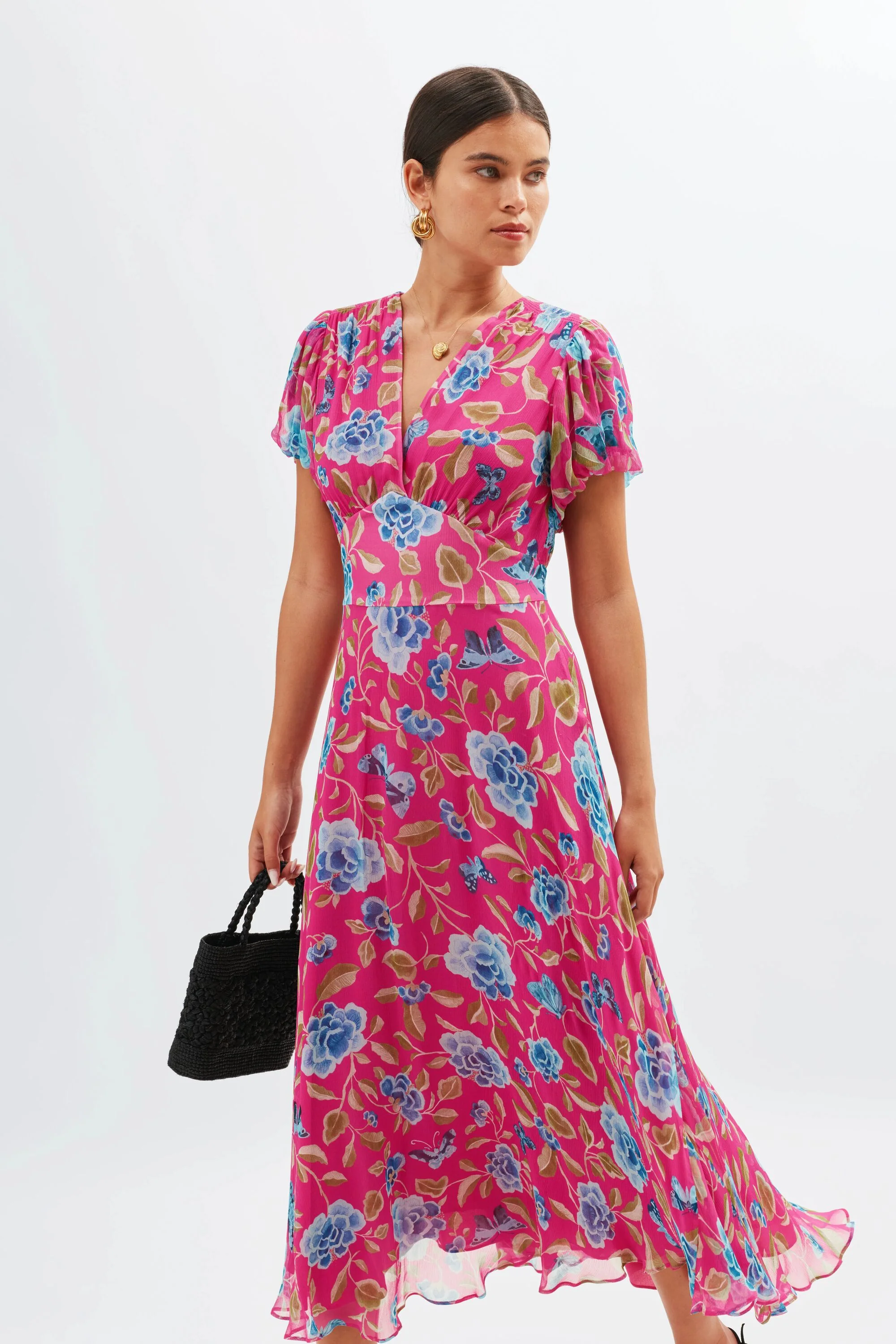 Corrine - Butterfly Floral Magenta - Image 3