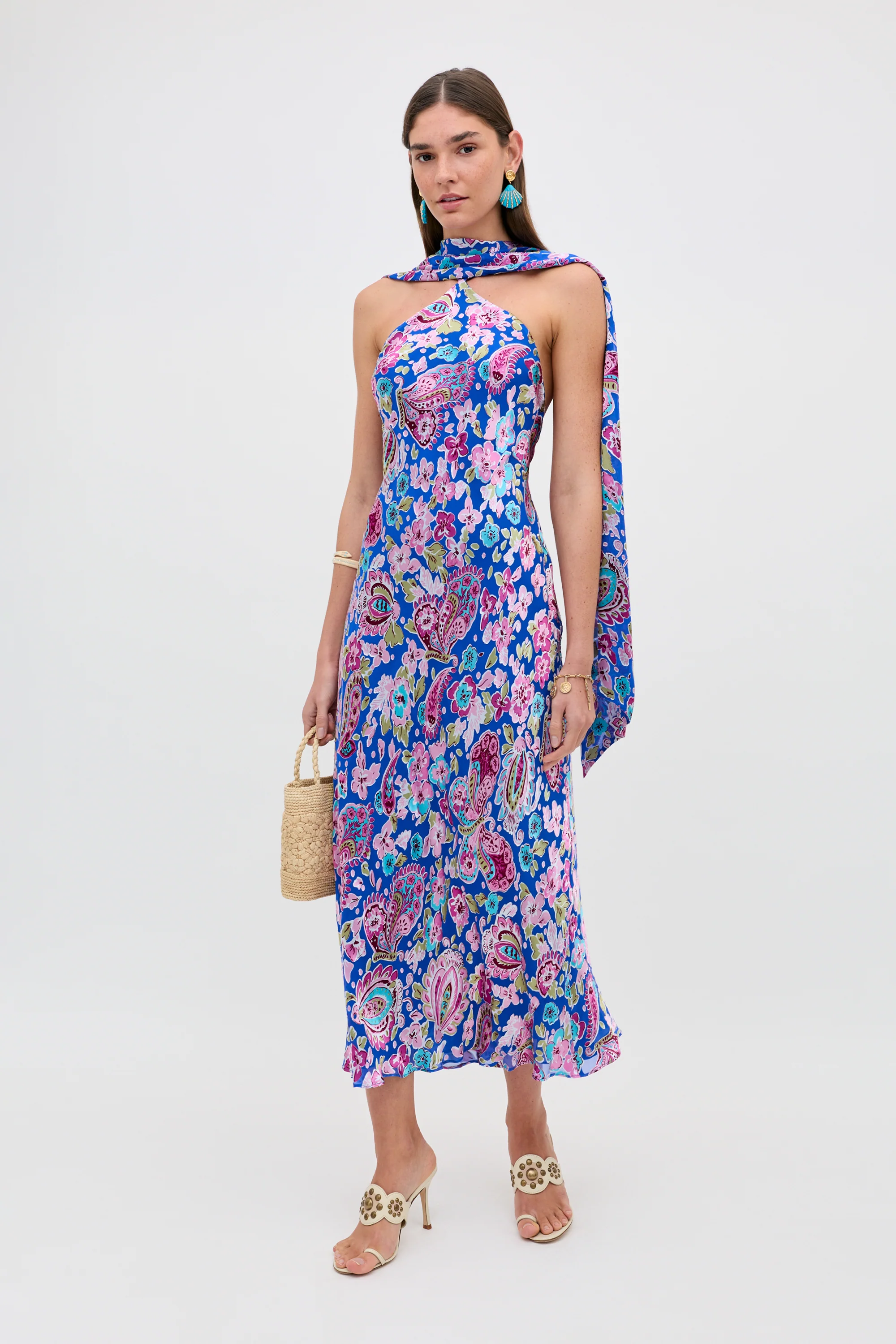 Hayley - Cara Floral Devore Blue - Image 3