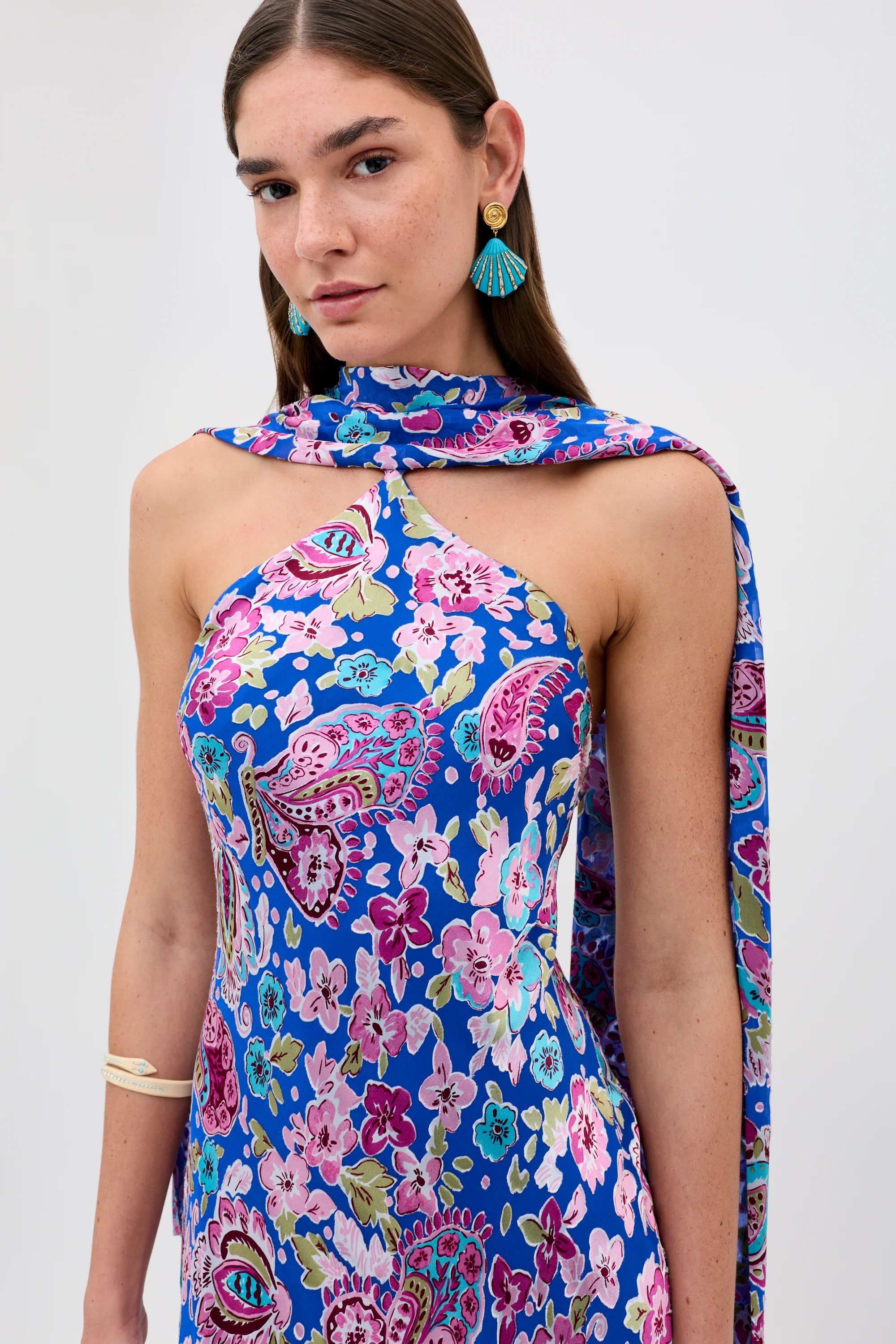 Hayley - Cara Floral Devore Blue - Image 4