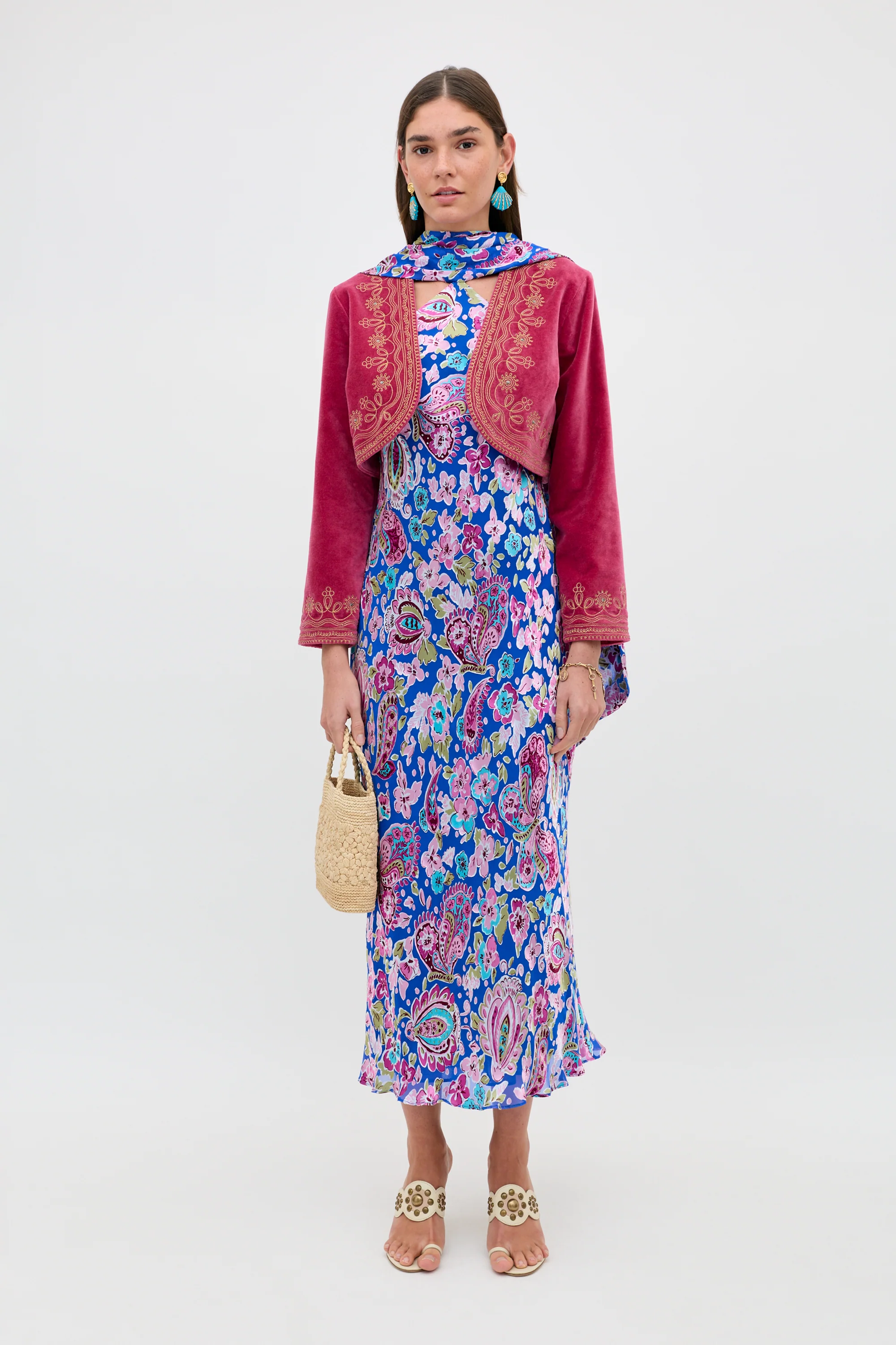 Hayley - Cara Floral Devore Blue - Image 6