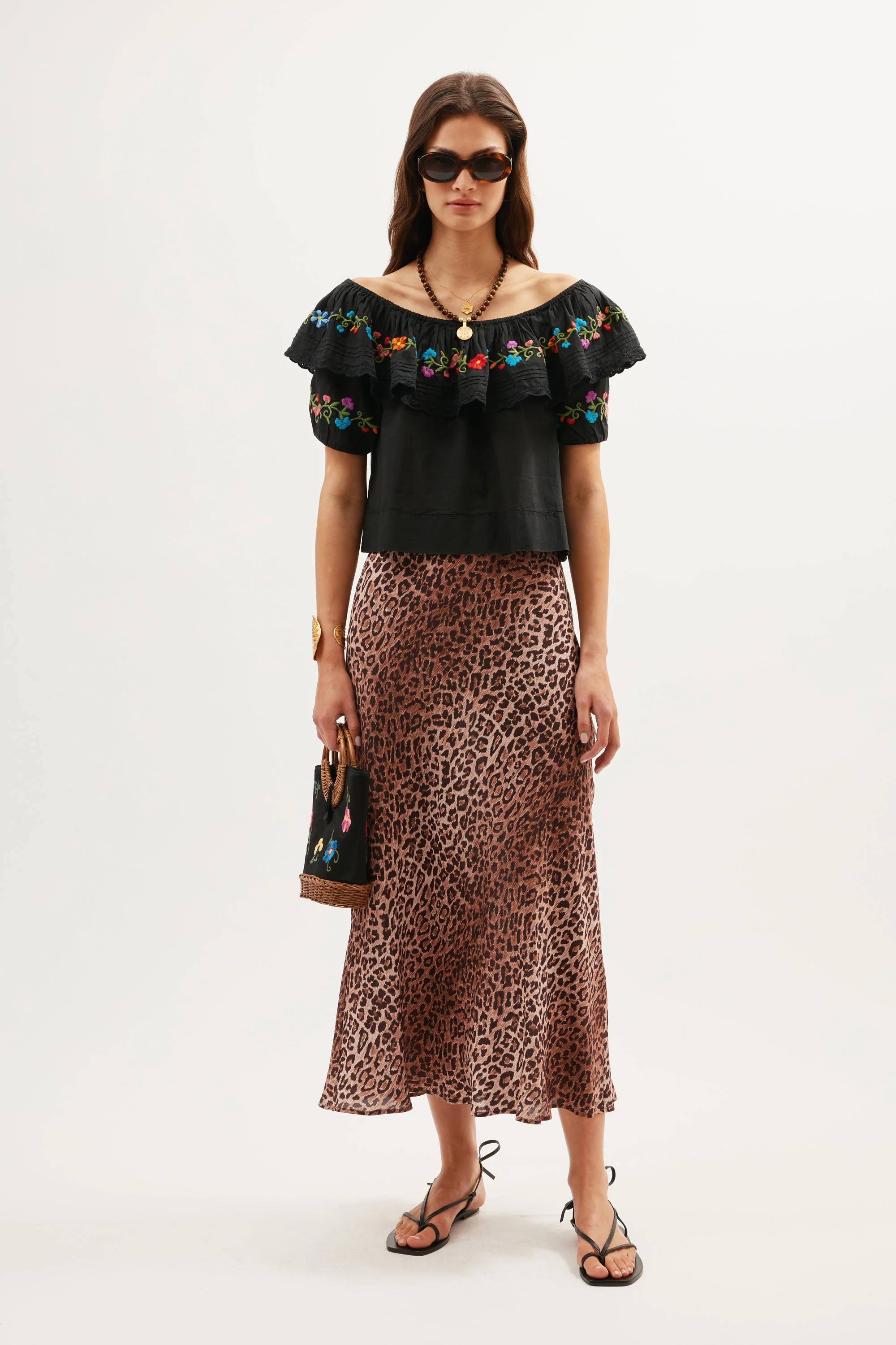Lisette - Ombre Floral Embroidery Black
