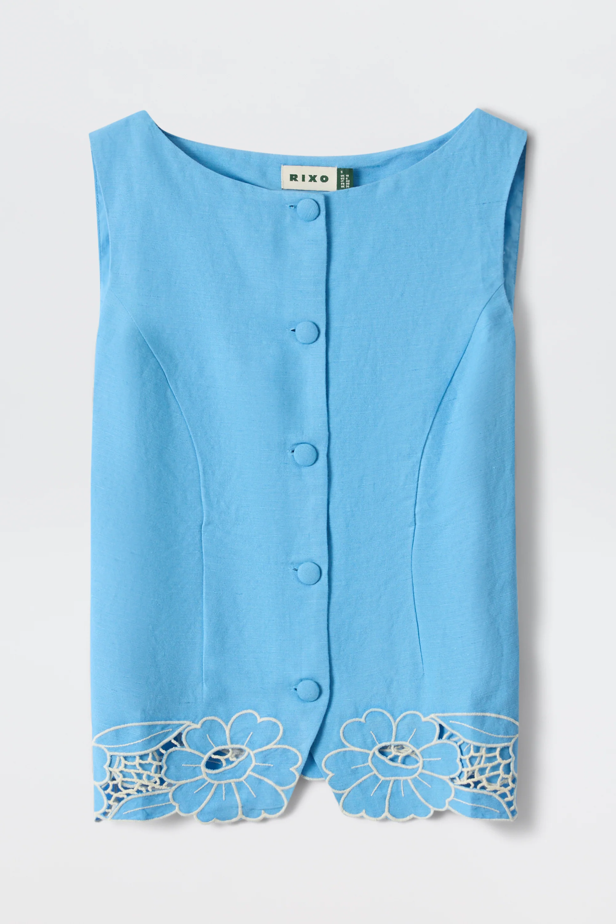 Lucca - Daisy Cutwork Embroidery Blue - Image 9
