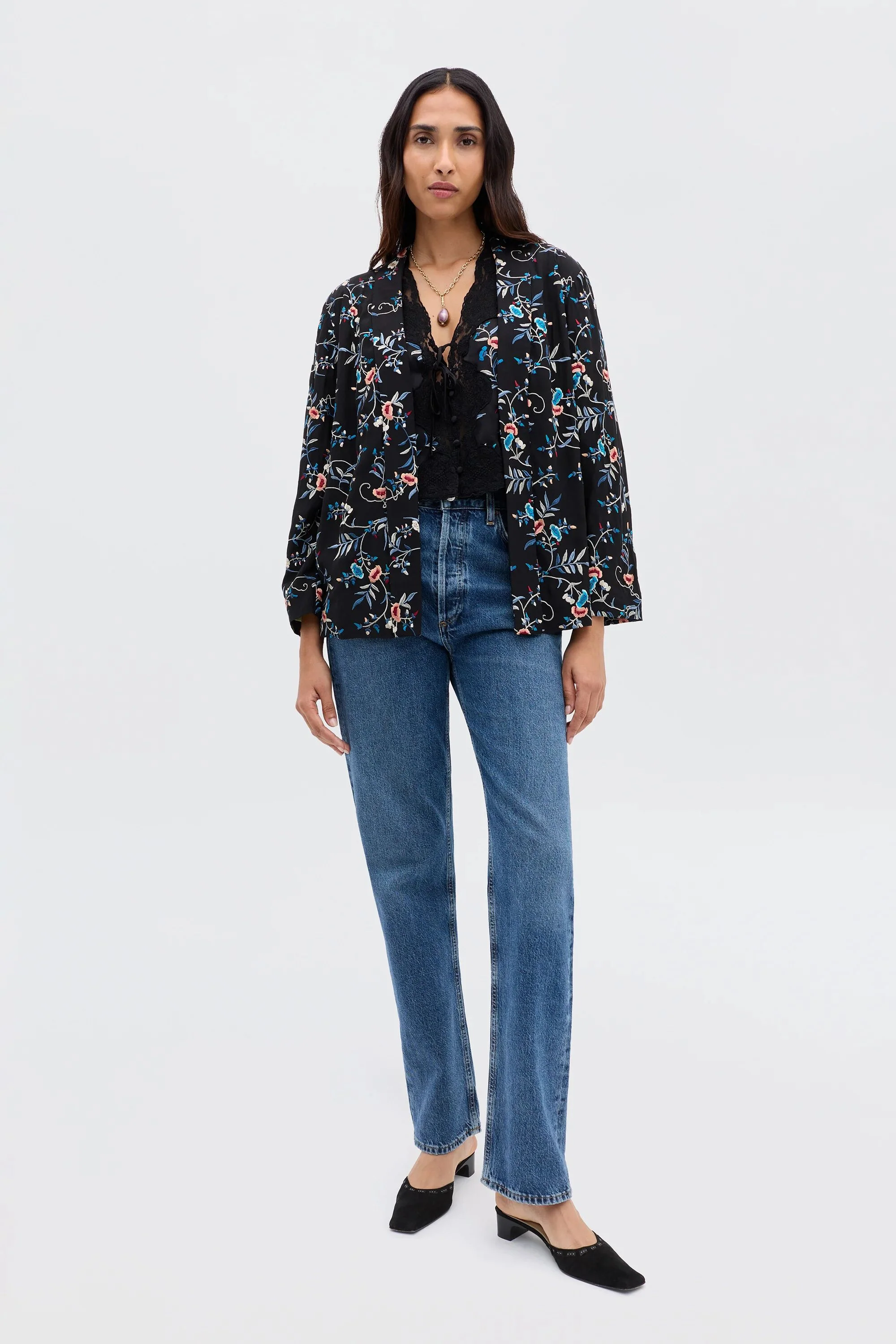 Malachy - Botanical Embroidery Black - Image 3