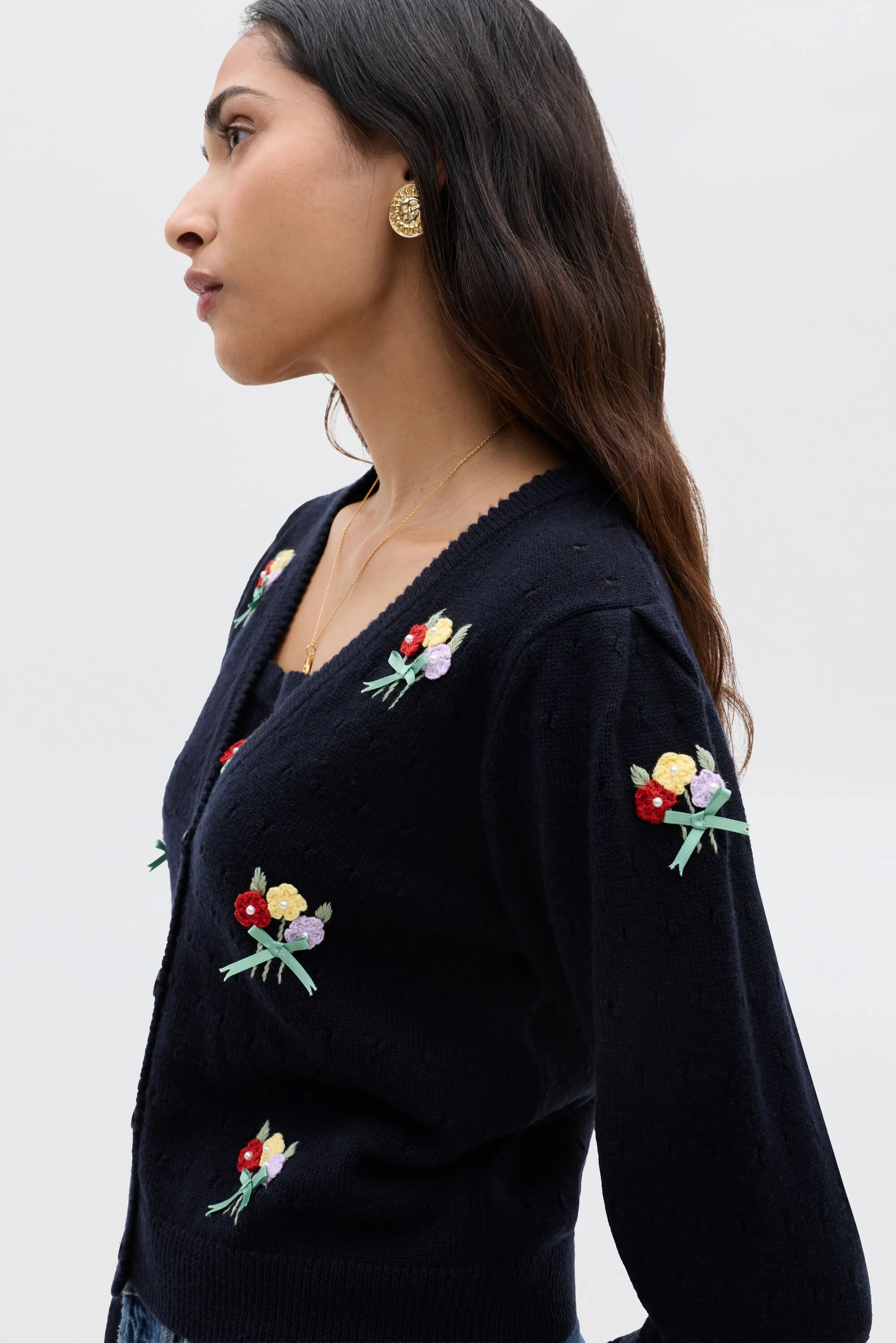 Merinda - Floret Embroidery Deep Navy - Image 4