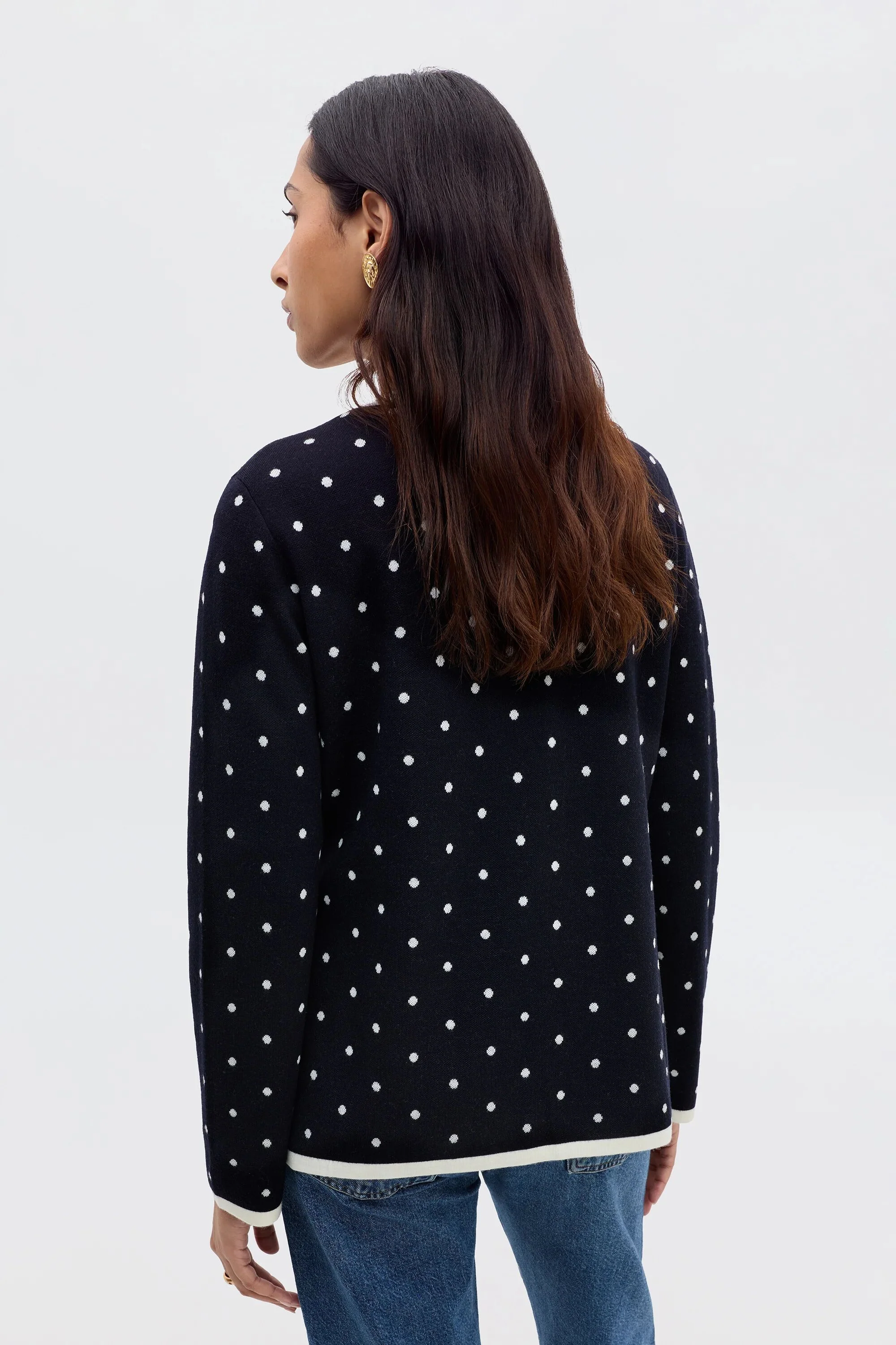 Mirja - City Spot Jacquard Navy - Image 4