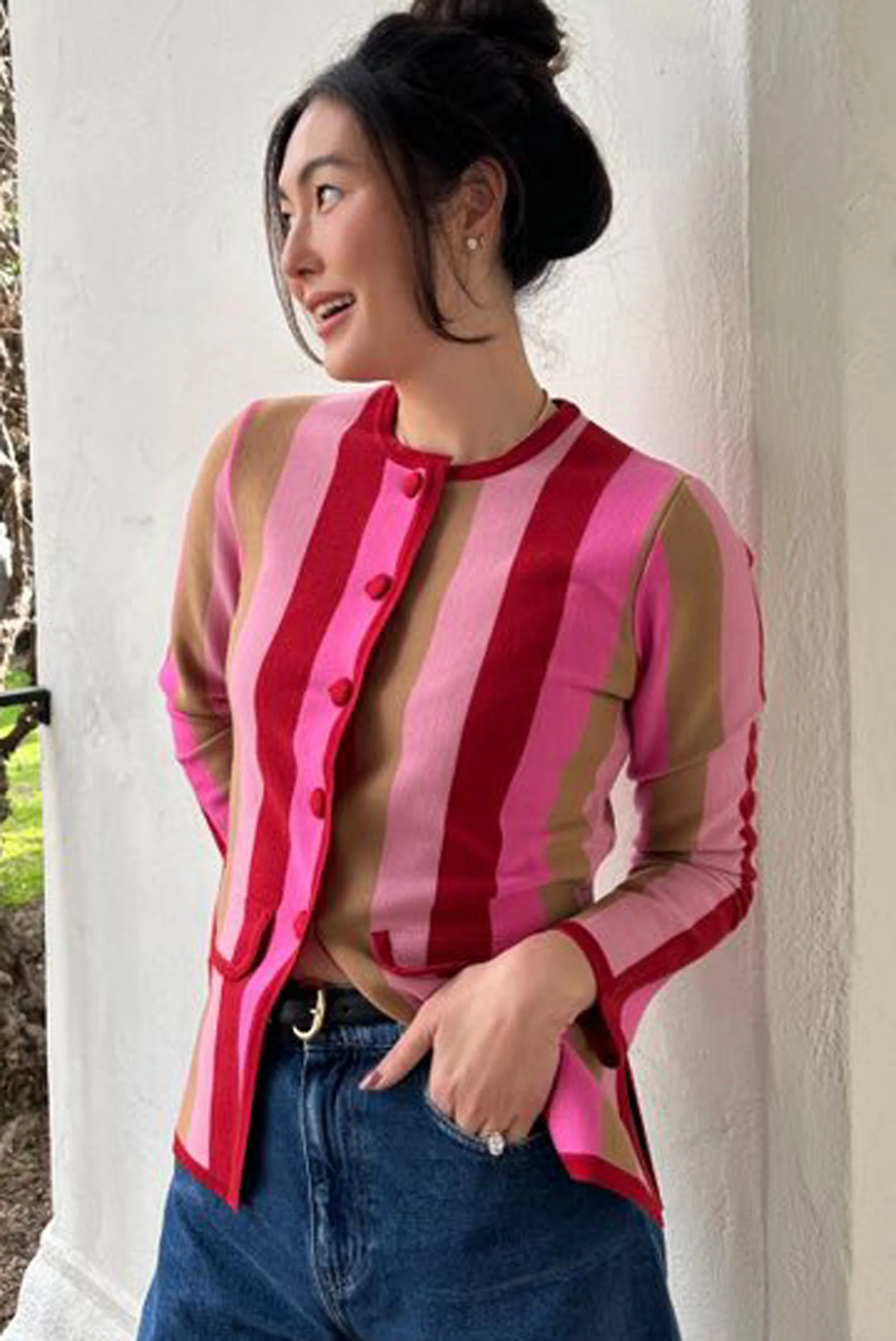 Mirja - Victoria Stripe Jacquard Pink - Image 8