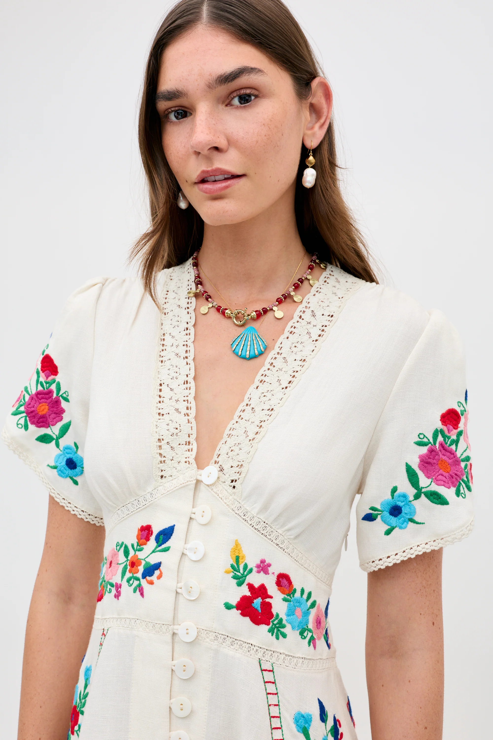 Novara - Anemone Embroidery Cream - Image 4