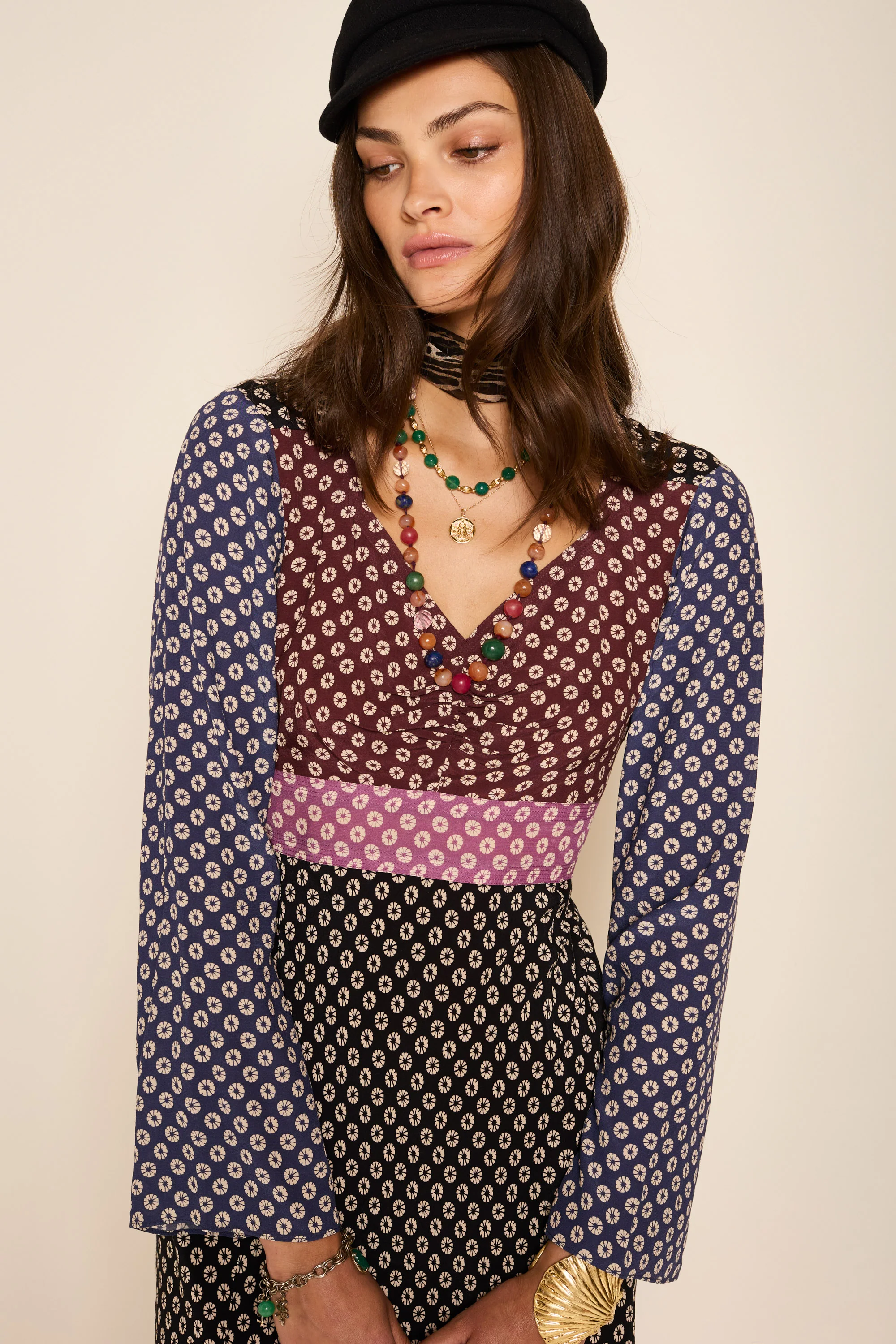 Priscilla - Shibori Burgundy Mix - Image 4