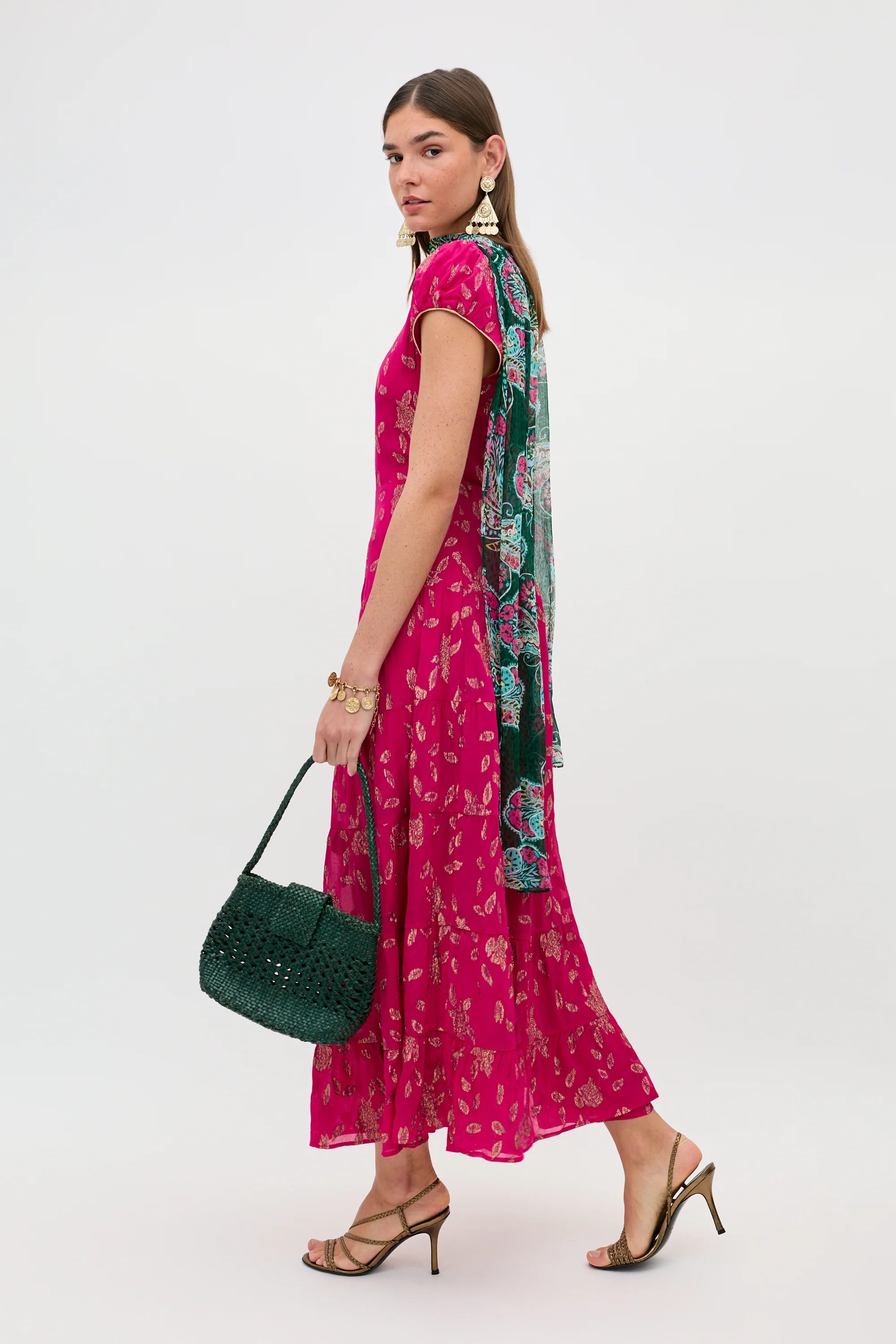 Remi - Floral Spark Jacquard Magenta Pink - Image 3