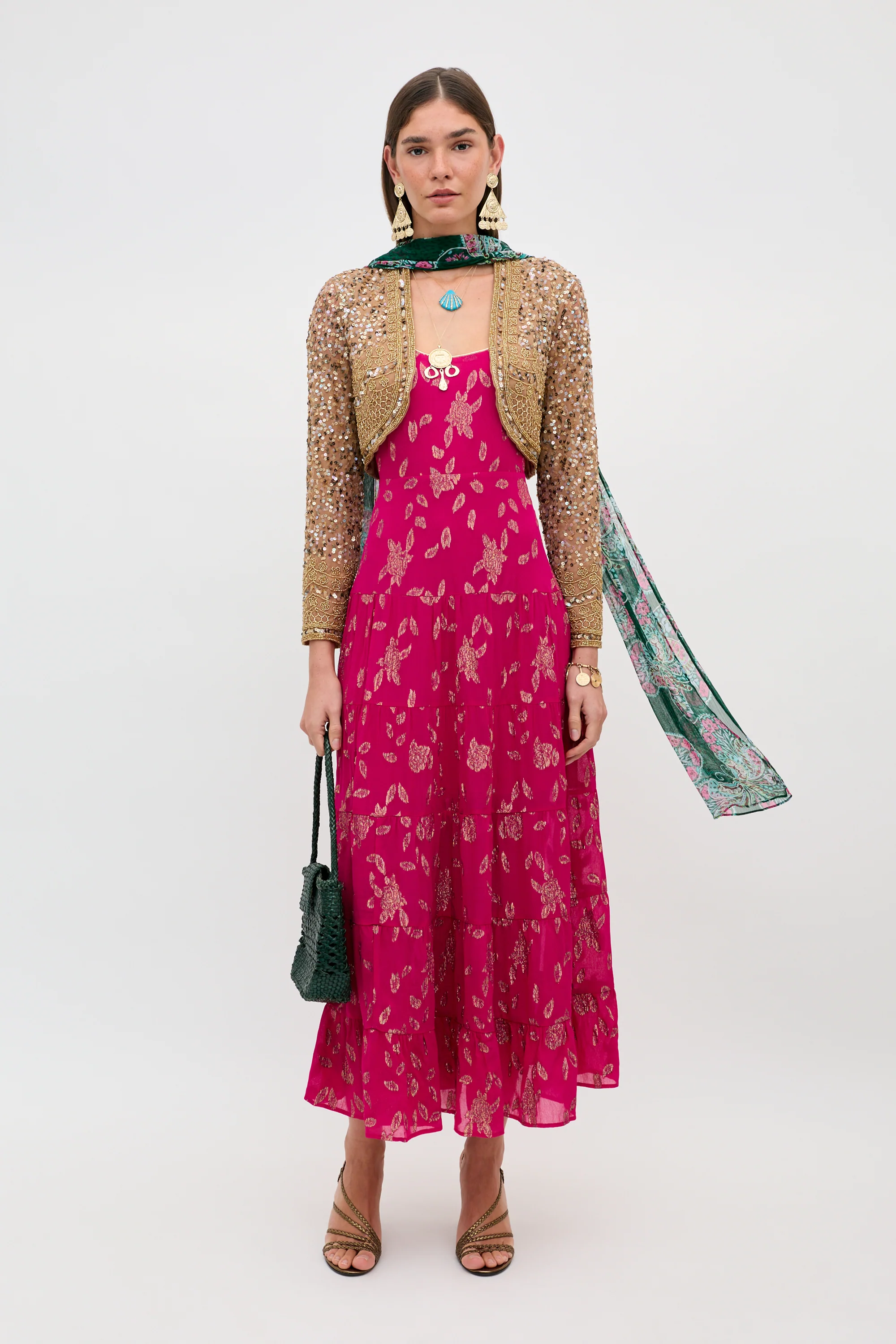 Remi - Floral Spark Jacquard Magenta Pink - Image 4