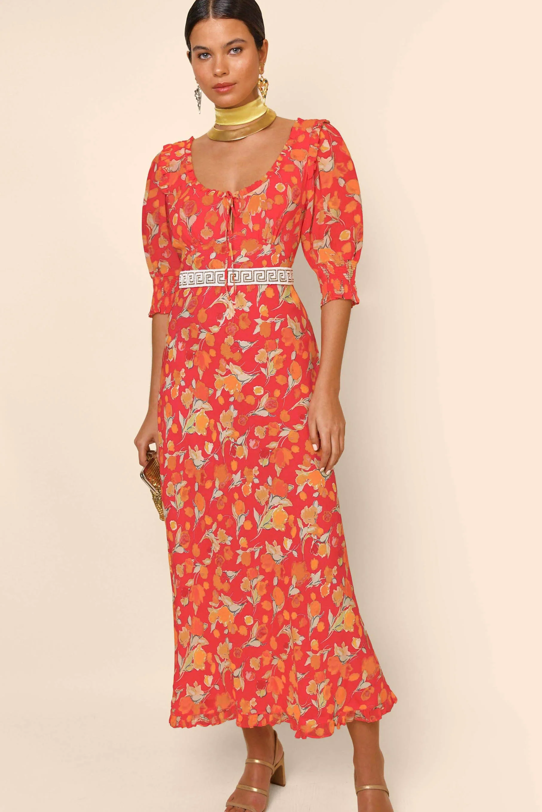 sathya - fontainhas floral coral