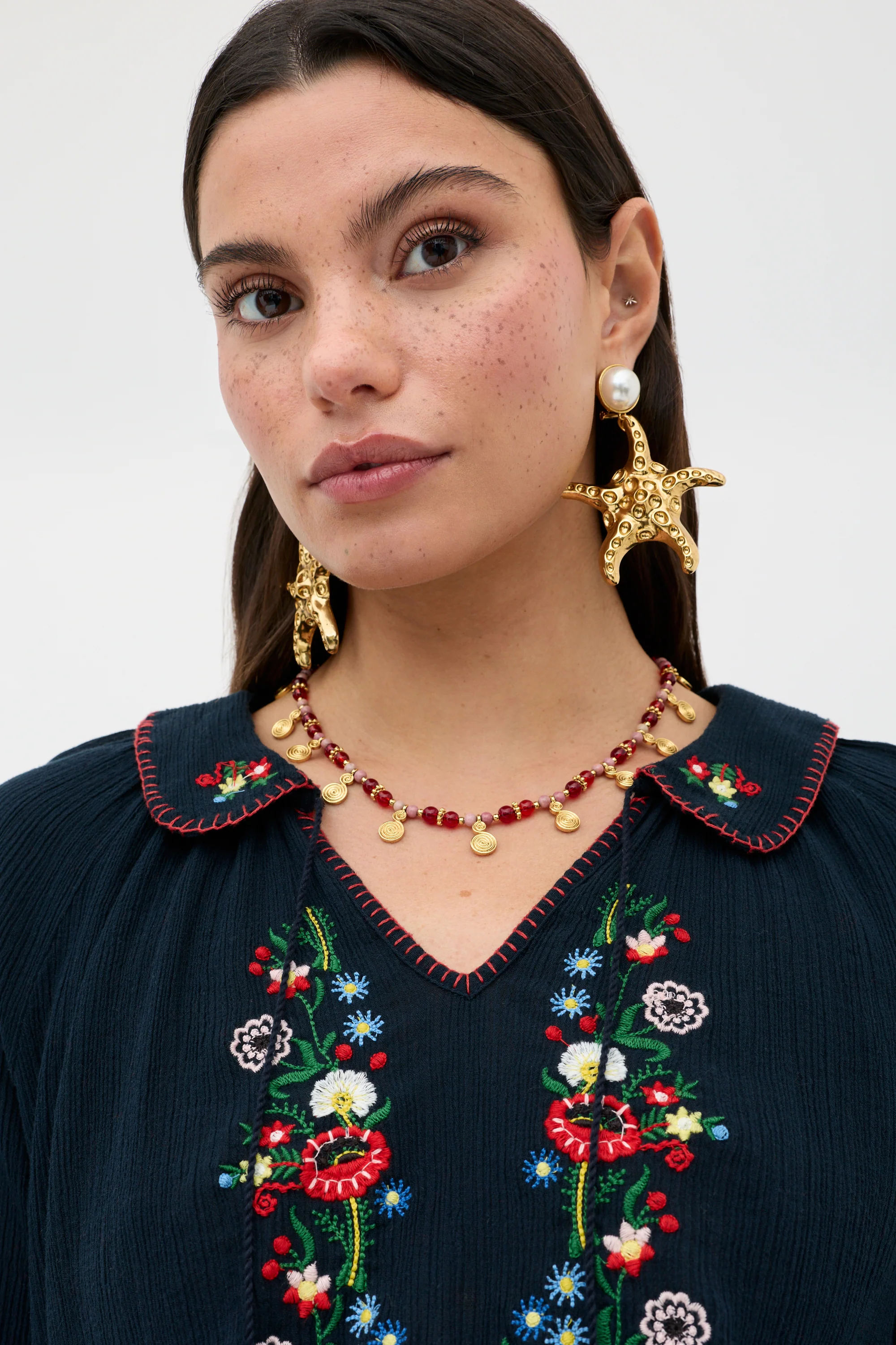Sofira - Petunia Embroidery Navy - Image 4