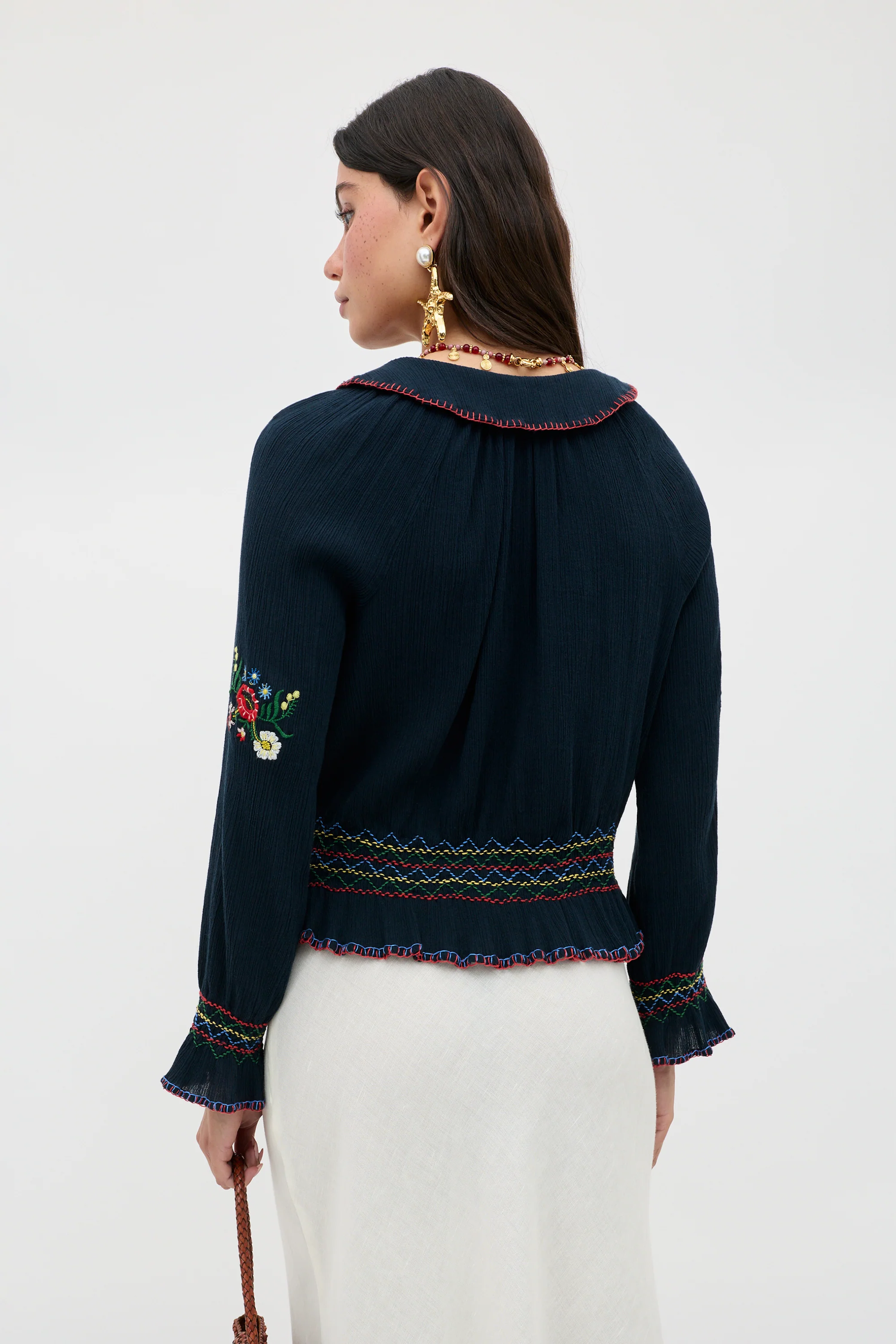 Sofira - Petunia Embroidery Navy - Image 5