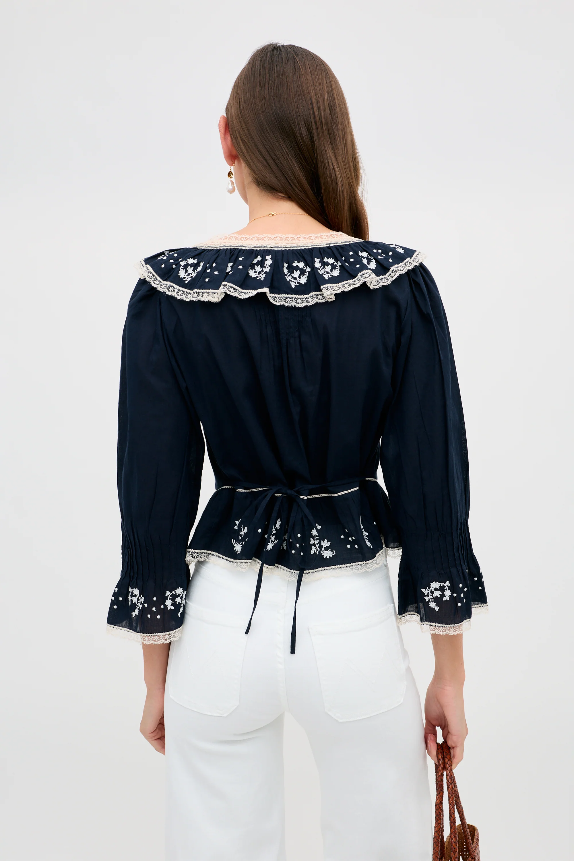 Solene - Flower Trail Embroidery Navy - Image 5