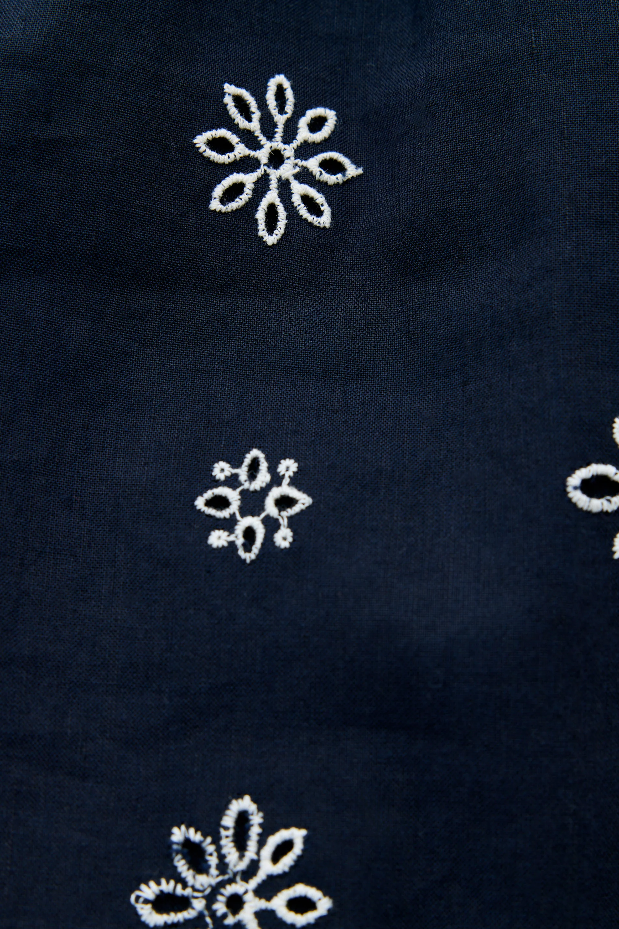 Susana - Blossom Cutwork Embroidery Navy - Image 4