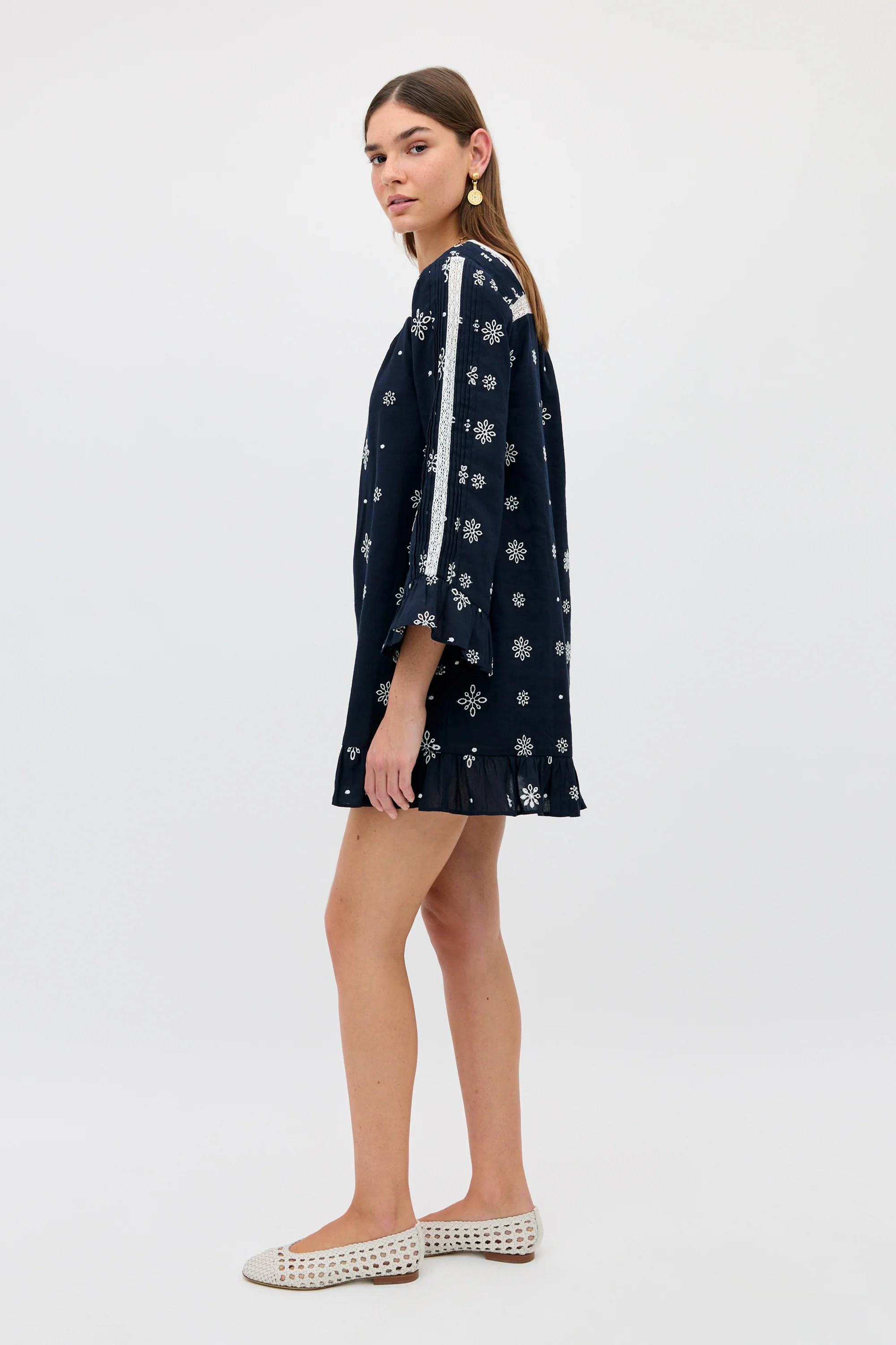 Susana - Blossom Cutwork Embroidery Navy - Image 6