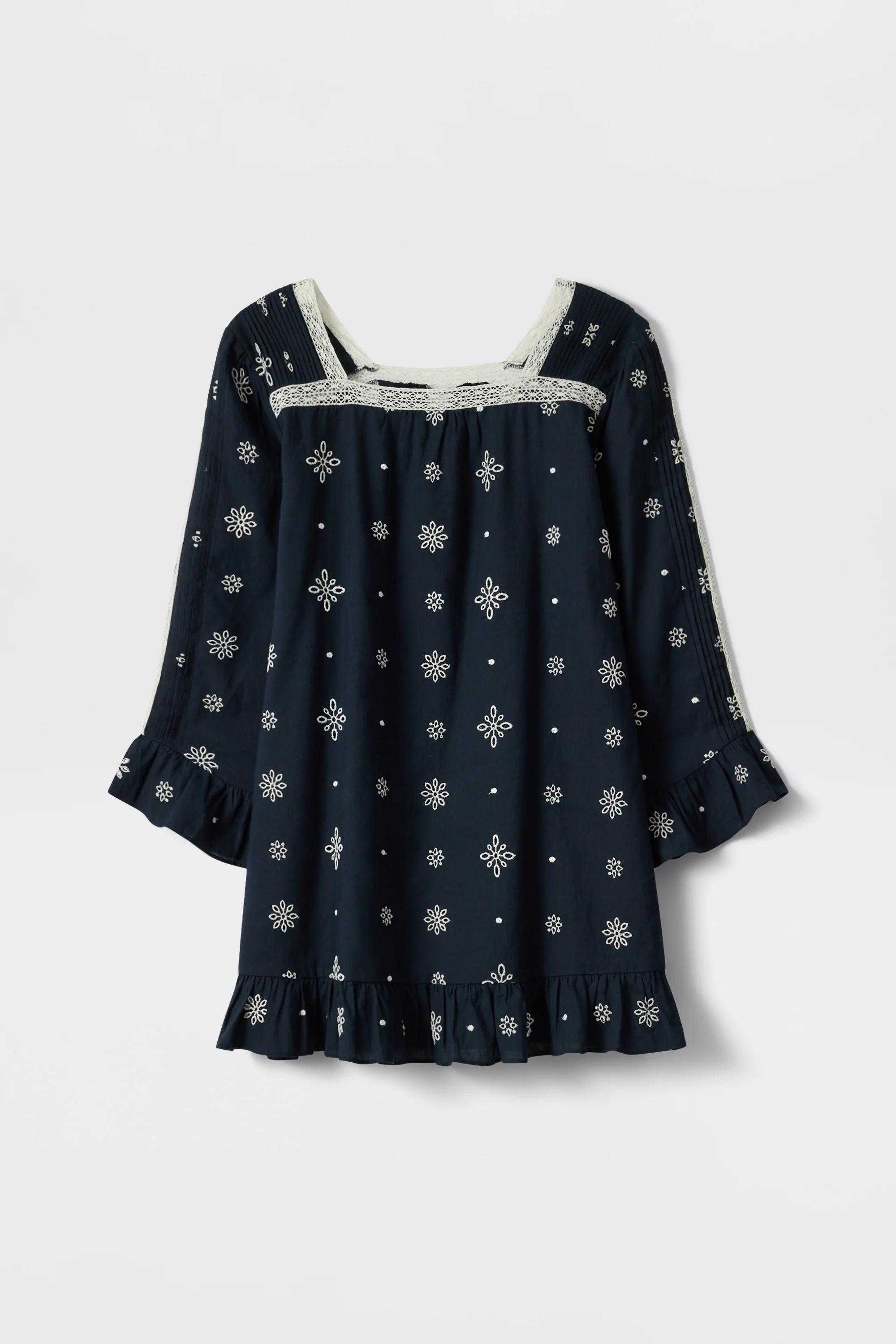 Susana - Blossom Cutwork Embroidery Navy - Image 7