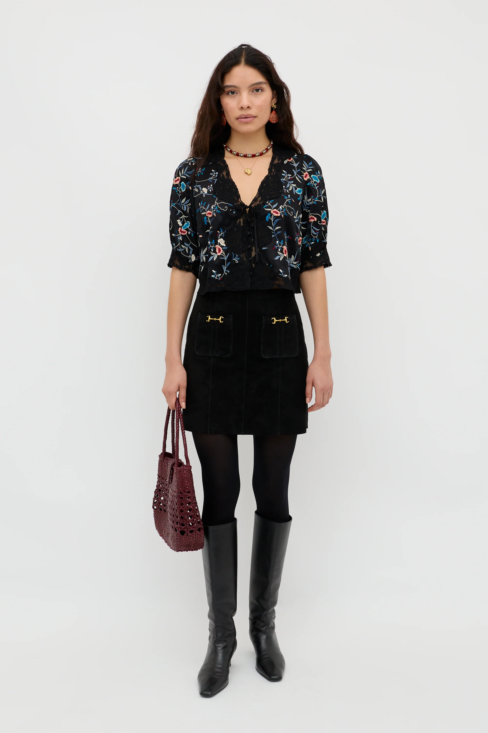 Ursula - Botanical Embroidery Black - Image 2
